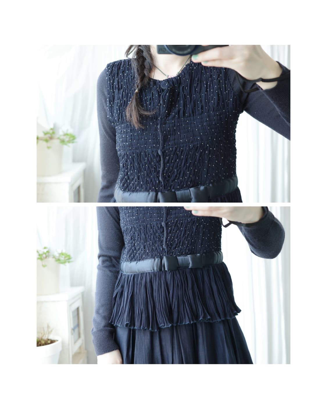  Navy dot ribbon cardigan 상품이미지4