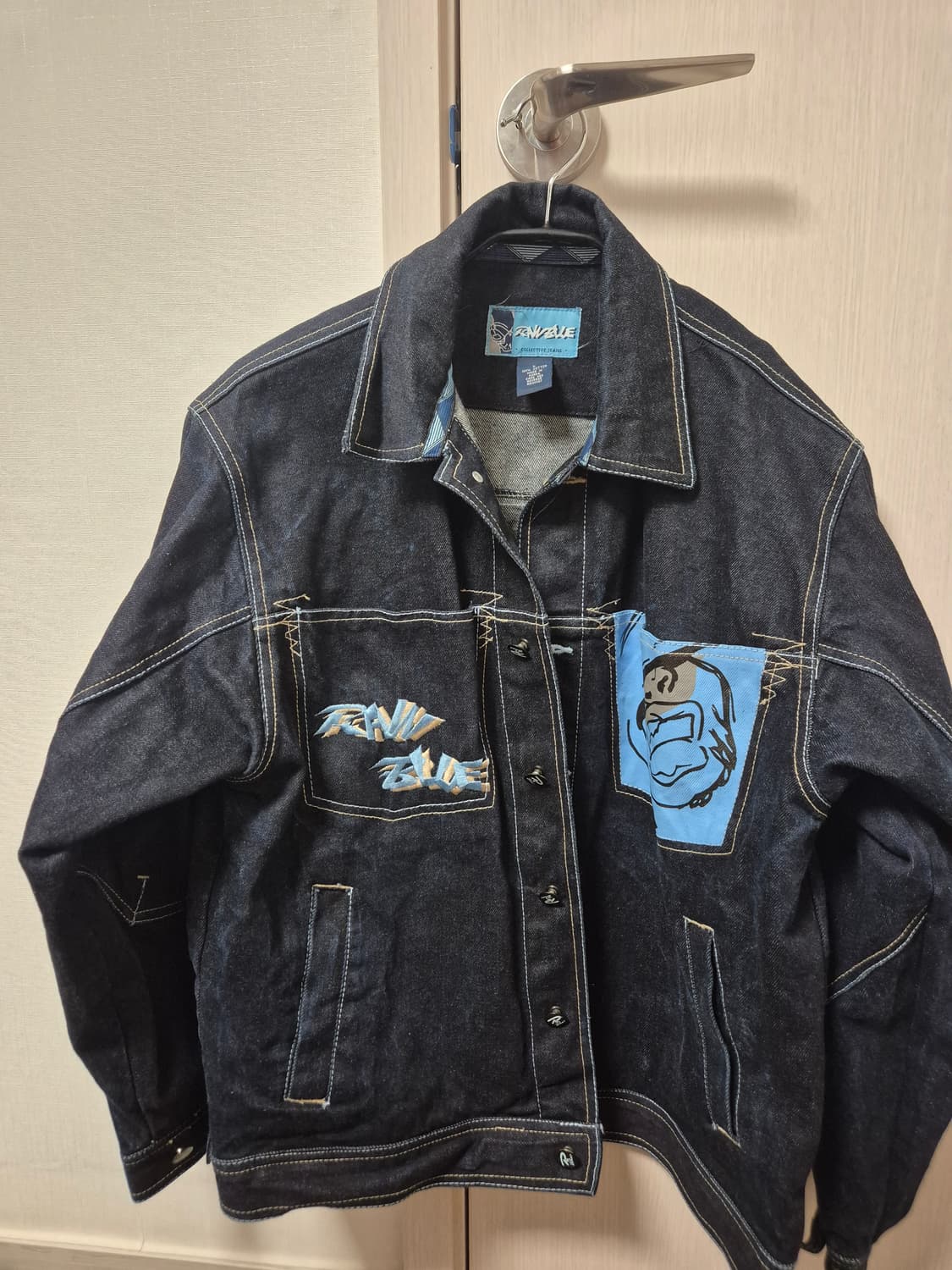 2000s 데님 청자켓 유니크 디자인 상품이미지1