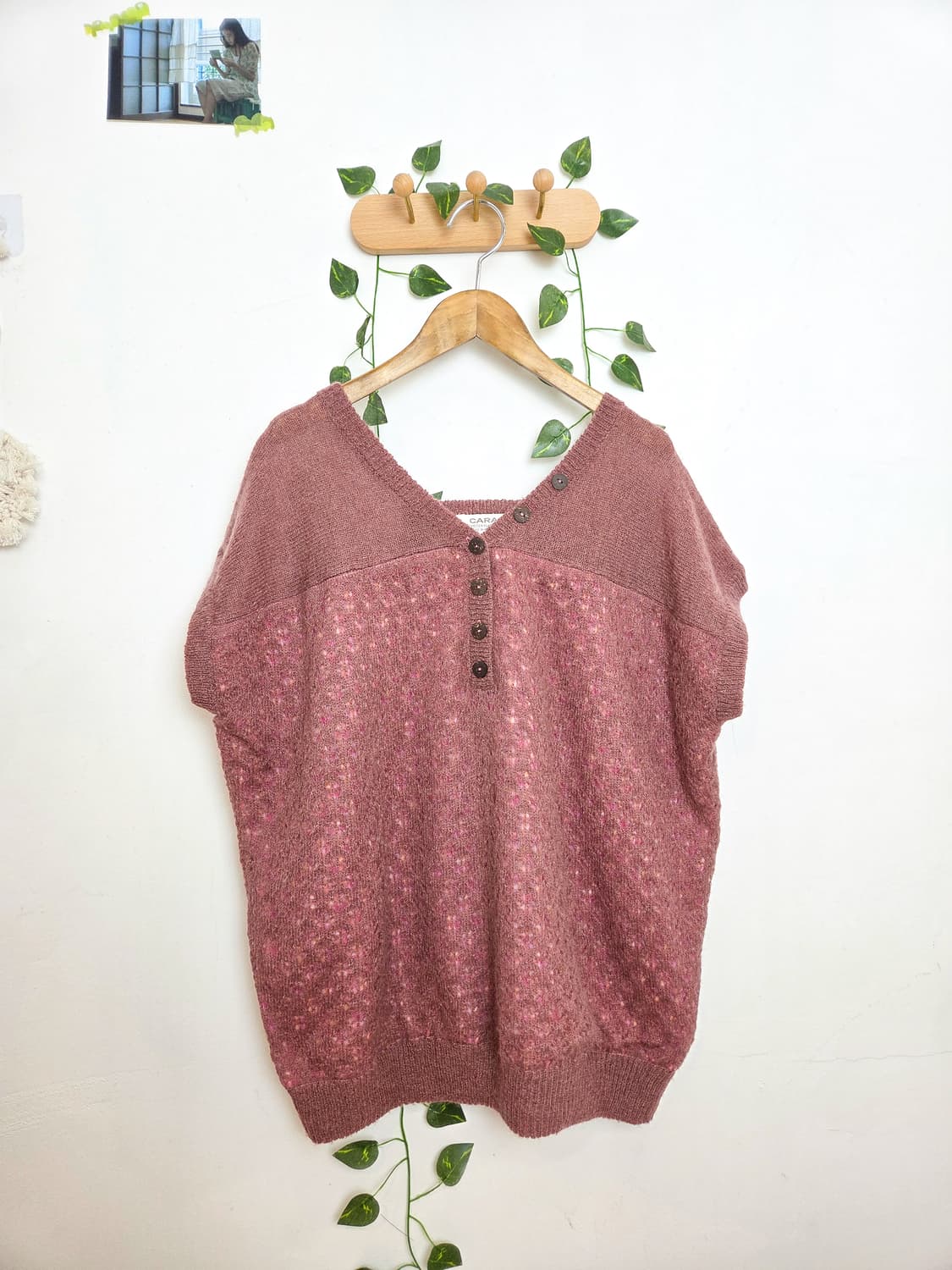 색실 고양이 니트 탑 상품이미지1