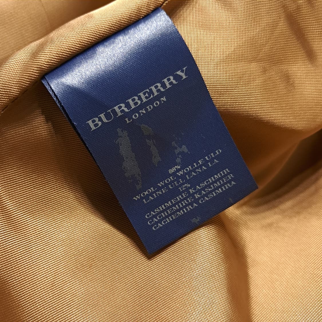 CL225 L 버버리 00s 영국판 울캐시미어 히든 카멜 코트 상품이미지5