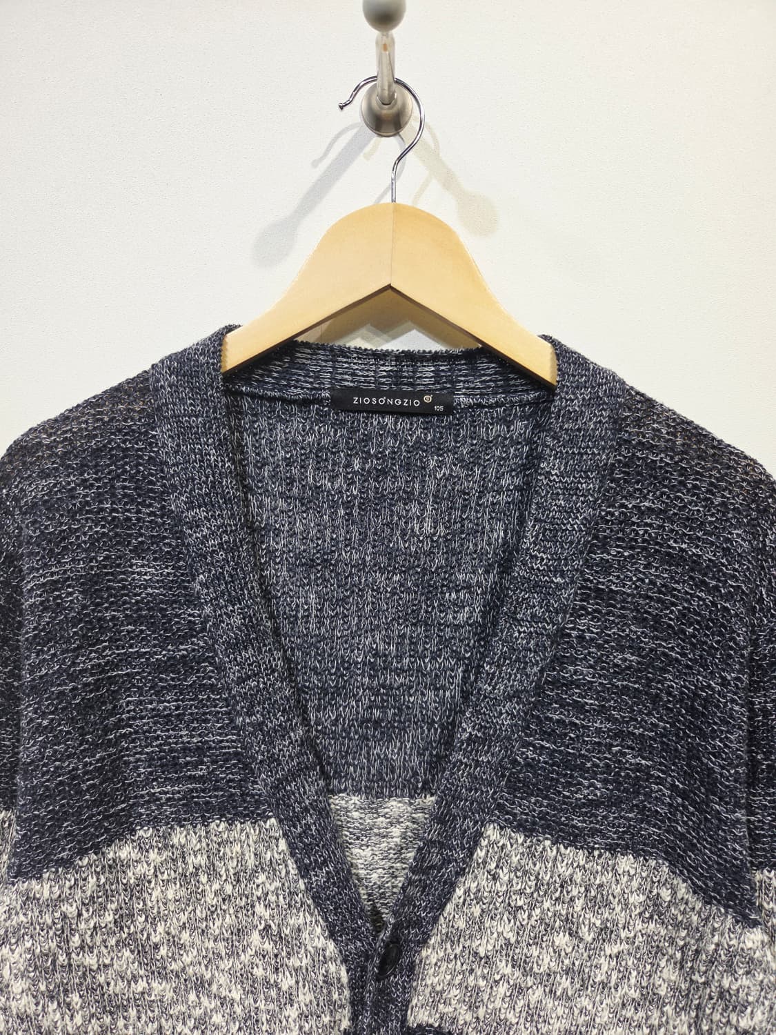 지오송지오(ZIO SONGZIO) 린넨 혼방 배색 니트 가디건 상품이미지3