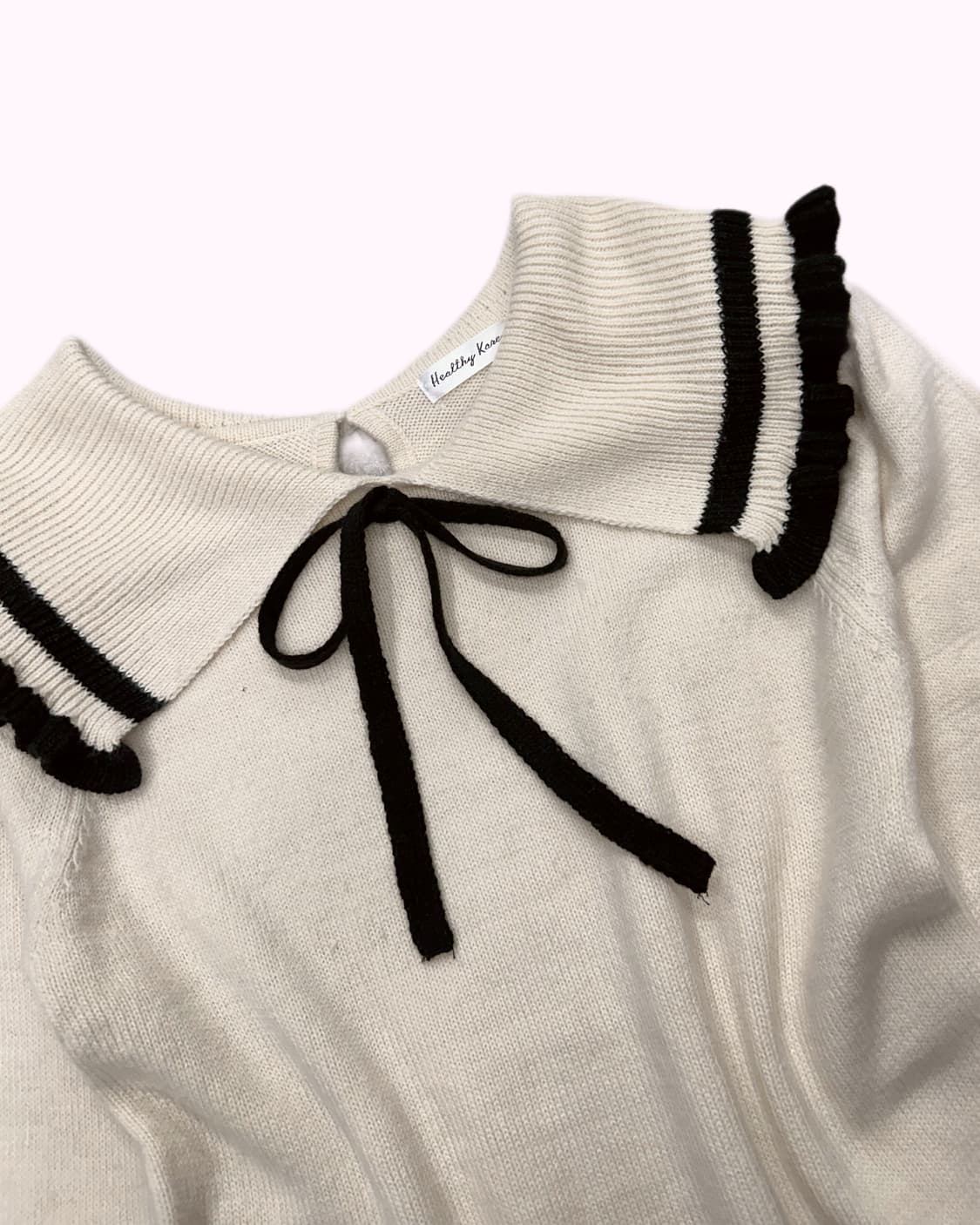 HEALTHY KAREN frill collar ribbon knit 상품이미지3