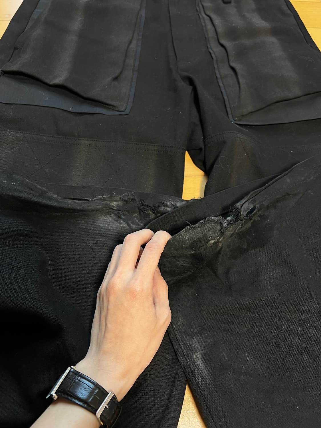 [M] 지용킴 24SS 선블리치 더블니 트라우저 상품이미지4