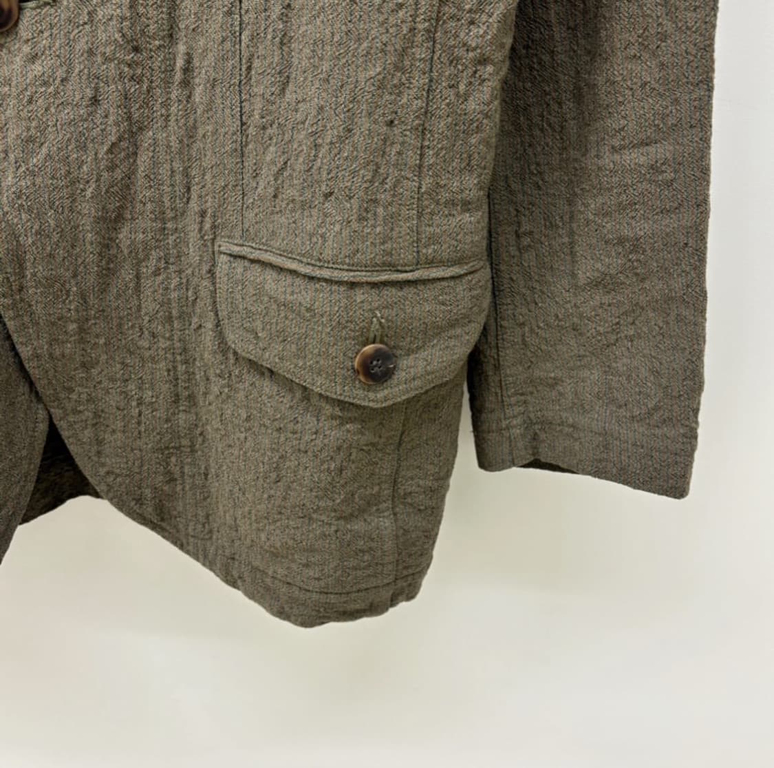 이세이미야케 맨 3버튼 그린 스트라이프 자켓 상품이미지4