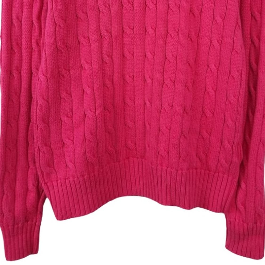 [폴로 랄프로렌] 포니 로고 자수 케이블 꽈배기 니트 핑크 M19975 상품이미지5