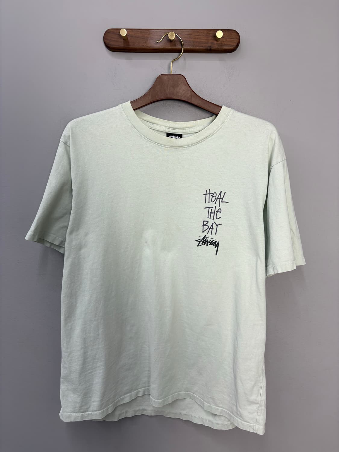 스투시 X 힐 더 베이 피그먼트 다이드 민트 반팔 A3425 상품이미지2