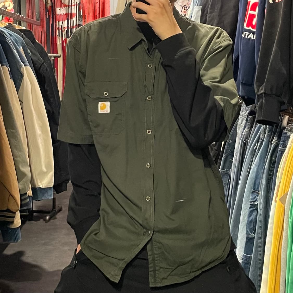 [IM] carhartt 칼하트 카키 반팔셔츠 상품이미지2