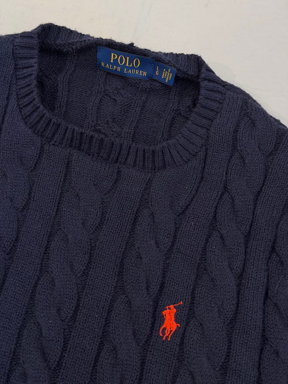 폴로 랄프로렌 꽈배기 케이블 니트 네이비 상품이미지2