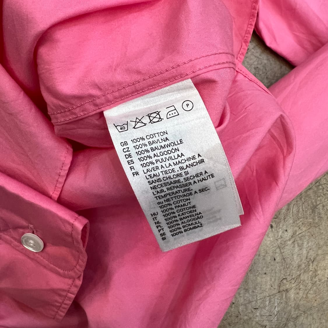 꼼데가르송 x h&m 핑크셔츠 상품이미지7