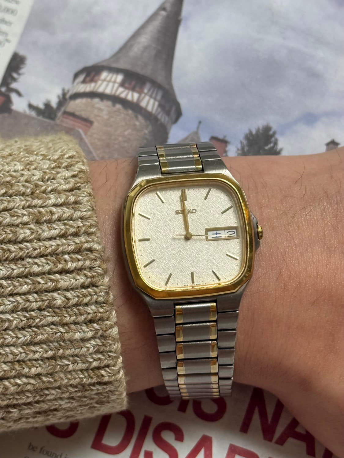 Seiko 세이코 스퀘어 콤비 쿼츠 Day-Date 상품이미지7
