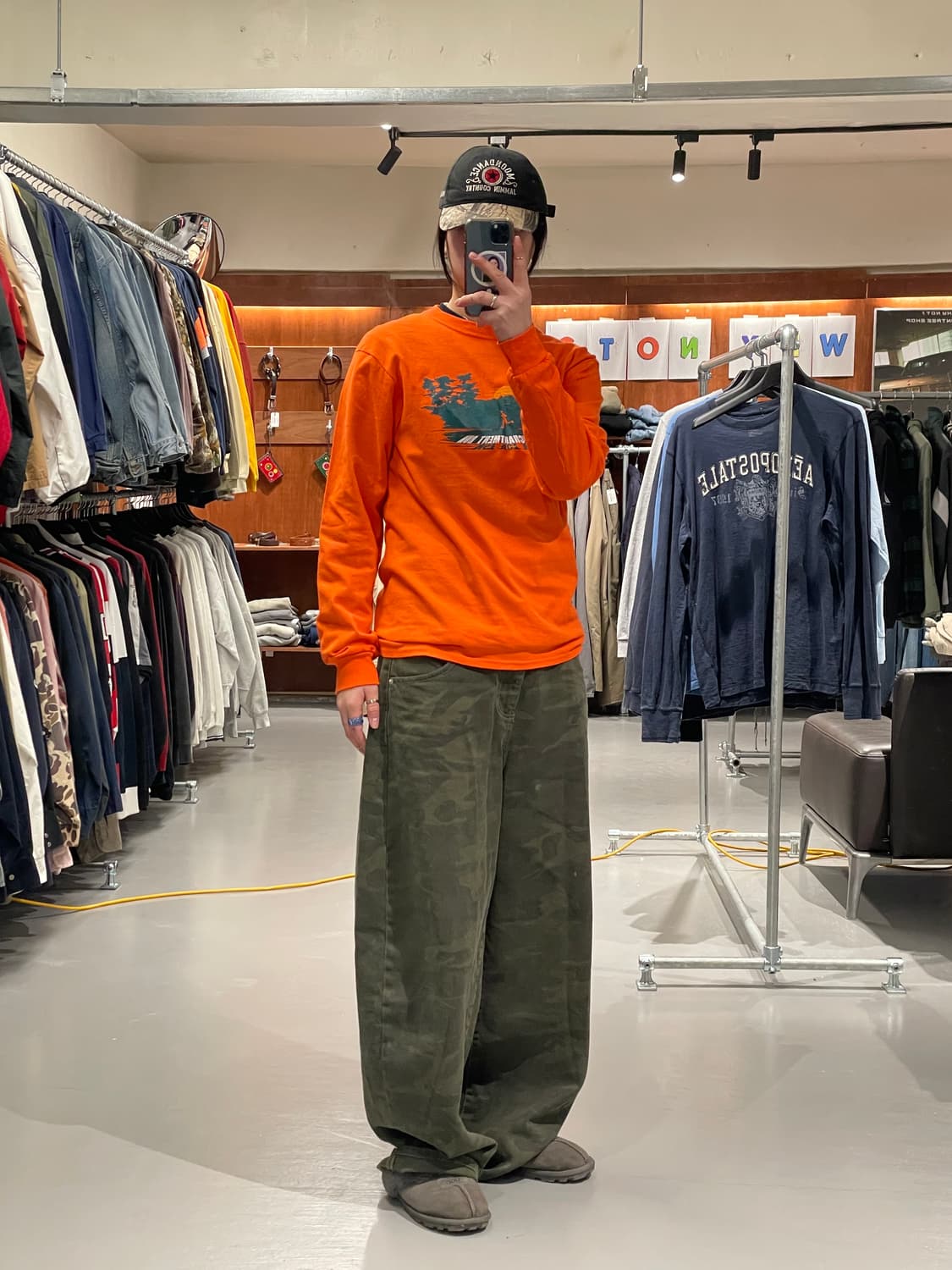 빈티지 롱슬리브 티셔츠(오렌지)   상품이미지4