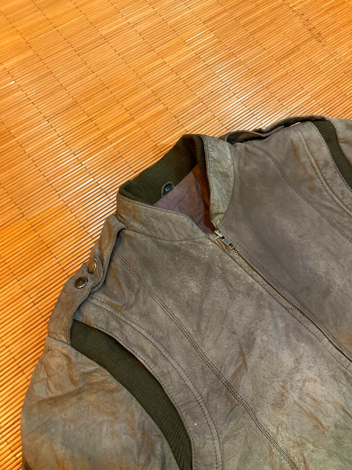 JPN vtg 카우레더 점퍼 상품이미지3