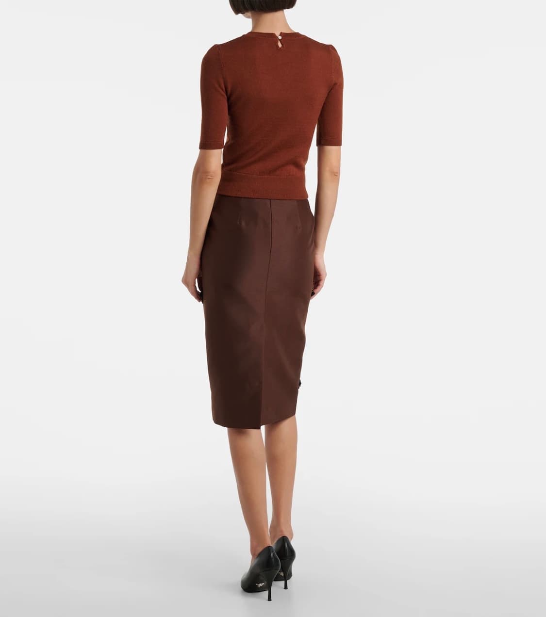 [6,8]슈슈통 25fw 숏 슬리브 반팔 니트/브라운 상품이미지4