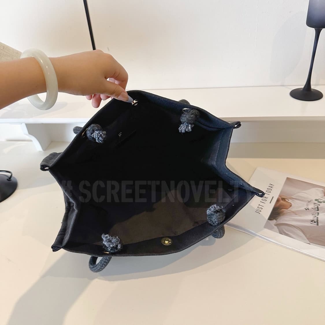 샤넬뷰티 캄봉 캠버스 블랙 숄더백 상품이미지5