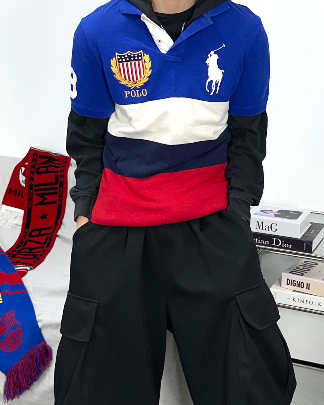 폴로 랄프로렌 신형 배색 빅포니 성조기 pk S 상품이미지1