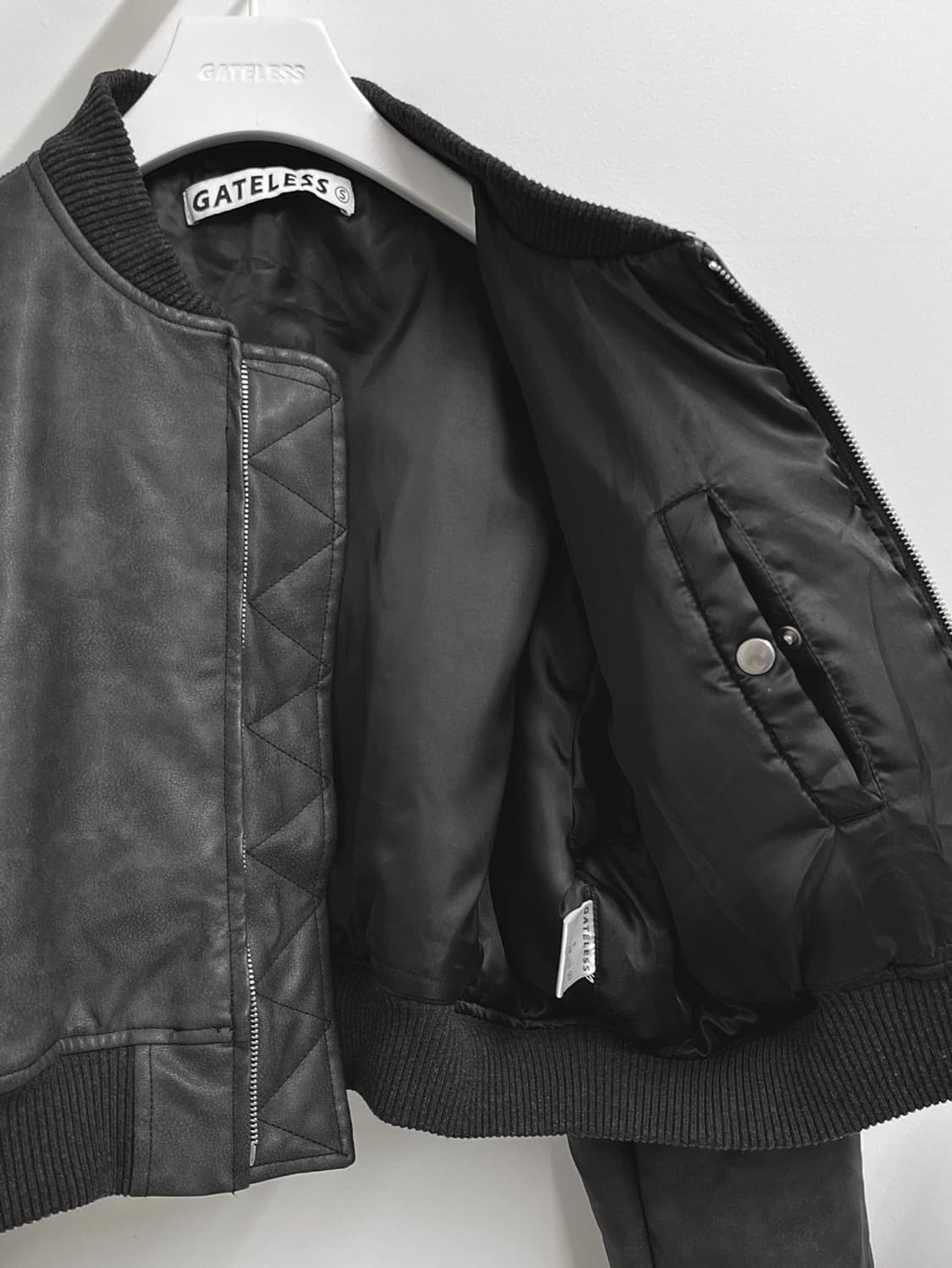 게이트리스 빈티지레더 자켓 블랙 상품이미지4