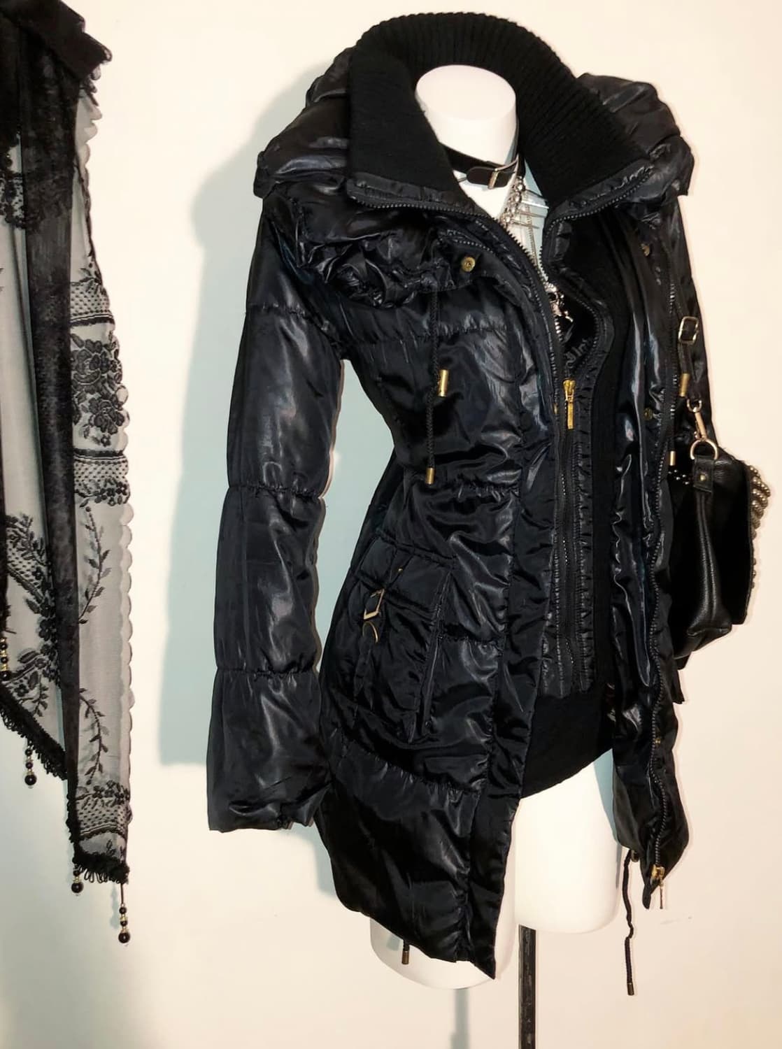 초희귀매물 세실맥비 경량패딩 00s Cecil Mcbee 오네갸루 호피 상품이미지8