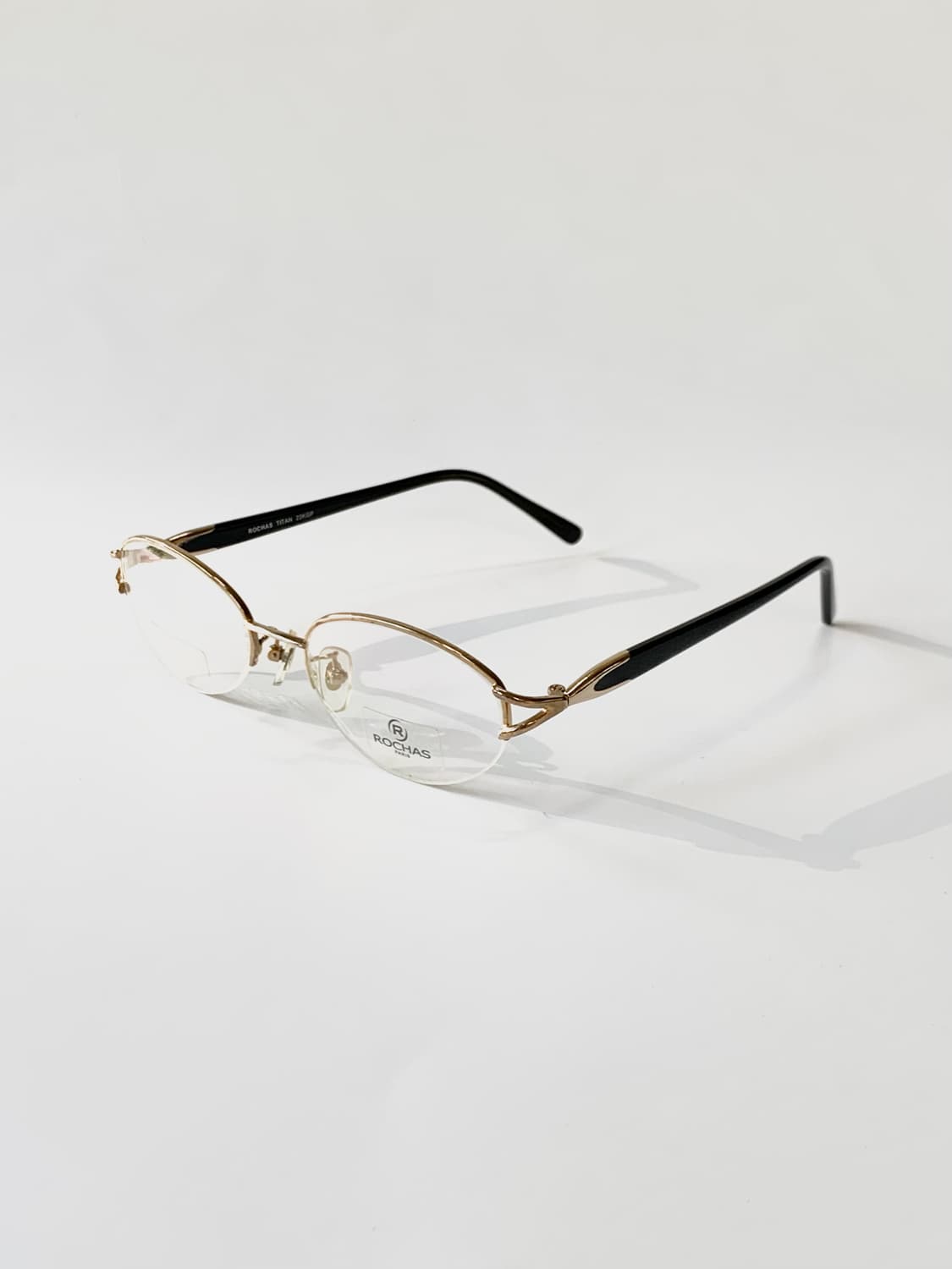 [픽키-604] 로샤스 골드 하프림 안경 데드스탁 티타늄 상품이미지1
