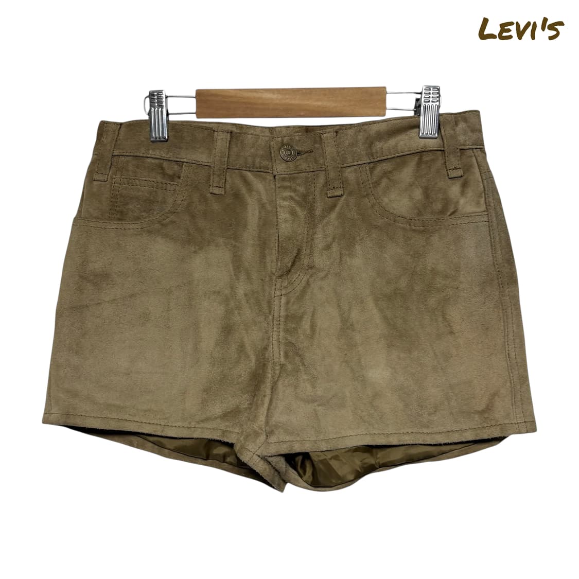 3788 리바이스 소가죽 브라운 스웨이드 반바지 핫팬츠 상품이미지1