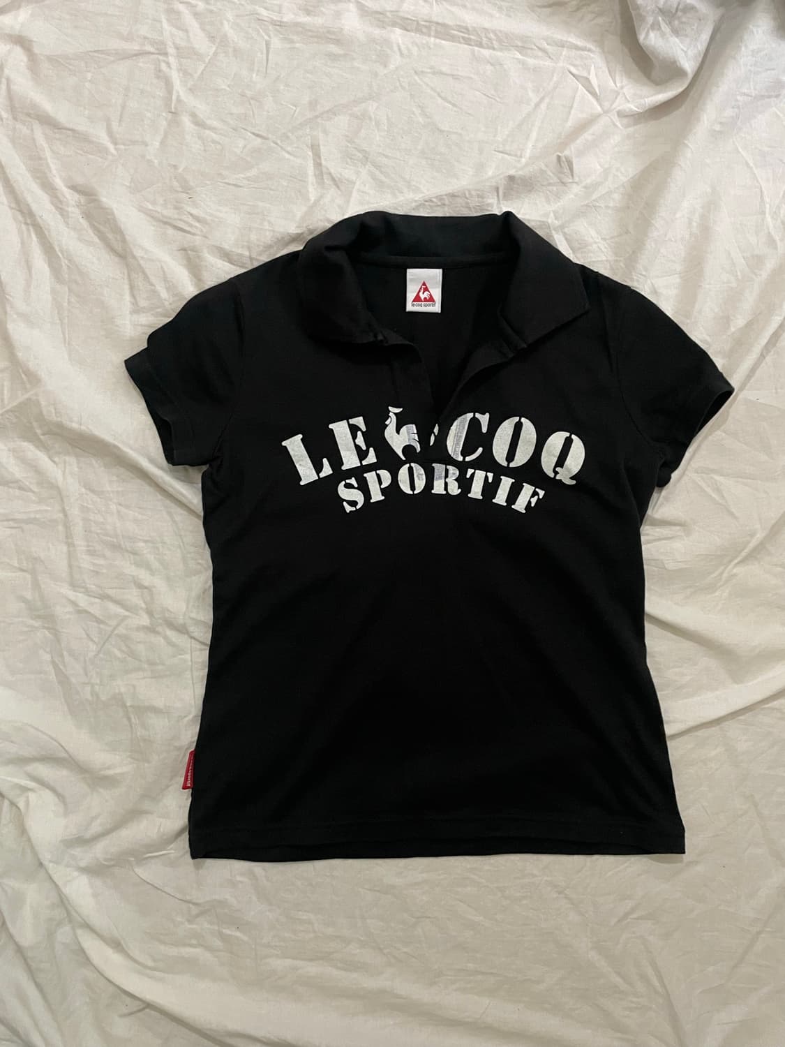 르꼬끄 반팔 글리터 카라티 / 블랙 슬림핏 Y2K 상품이미지2