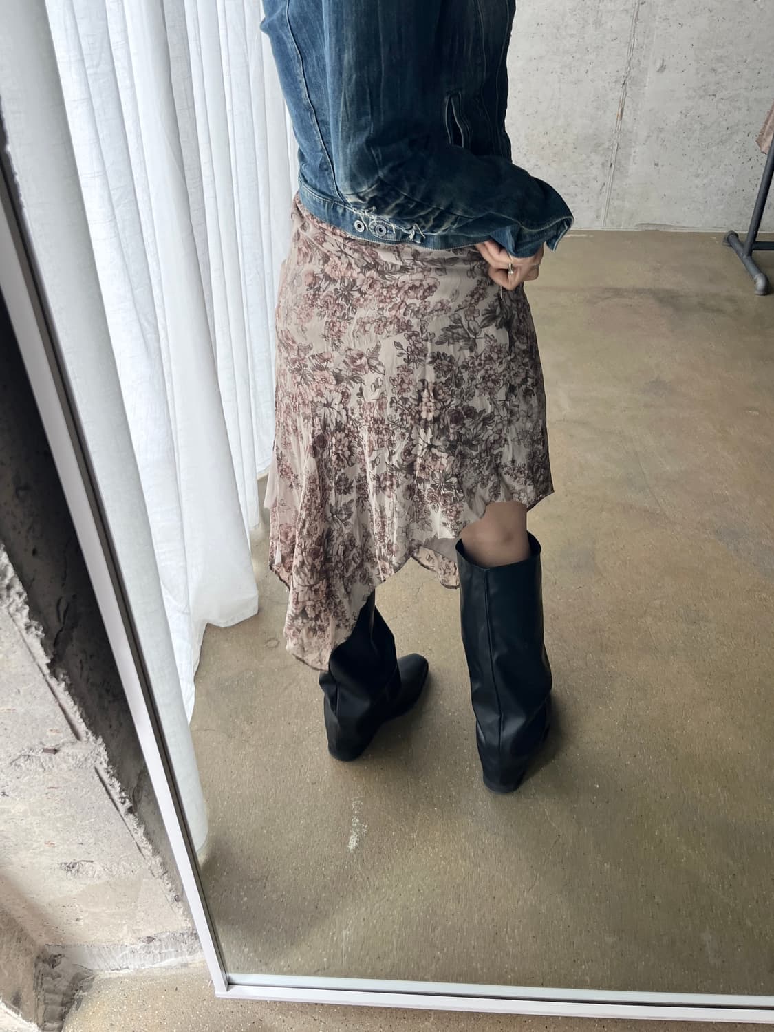 Scot Club 플로럴 아일렛 스커트 핑크 상품이미지2