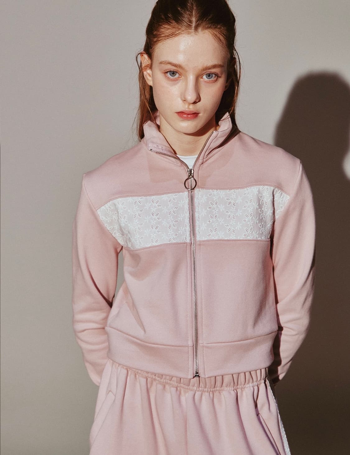 모일리 Lace 7 Track Top Pink 레이스 7 트랙 탑 상품이미지1