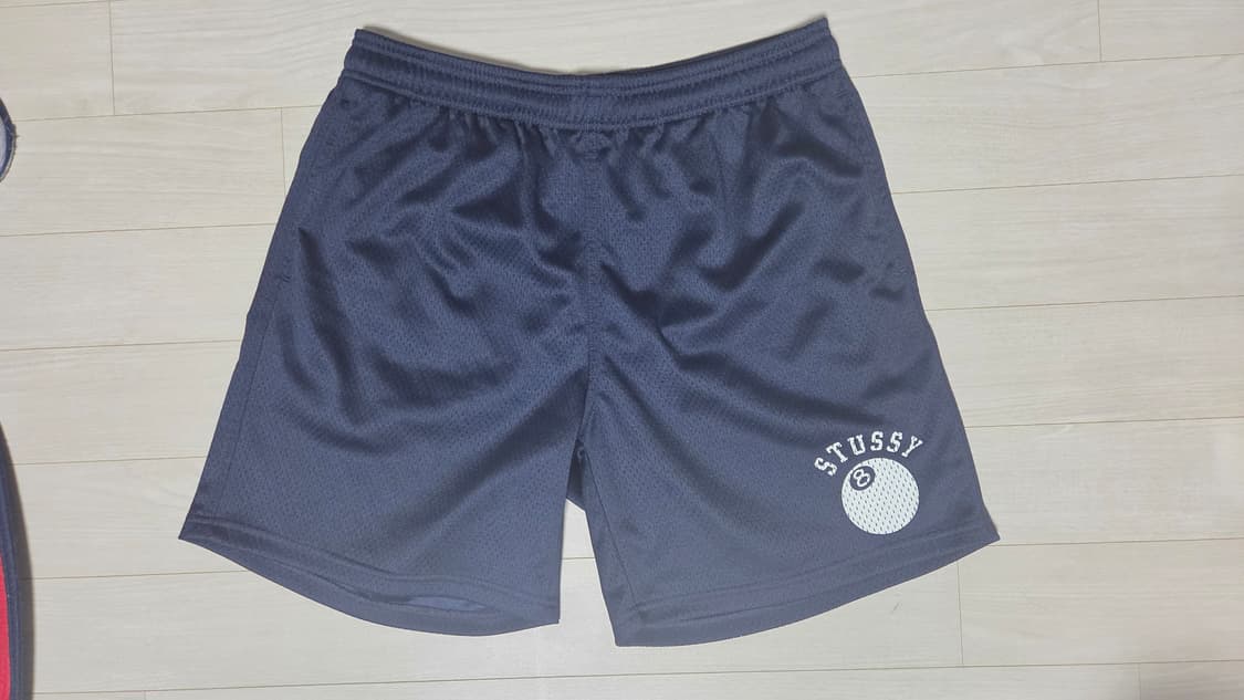 [S, 체감 L] 스투시 8볼 메쉬 쇼츠 네이비 상품이미지1