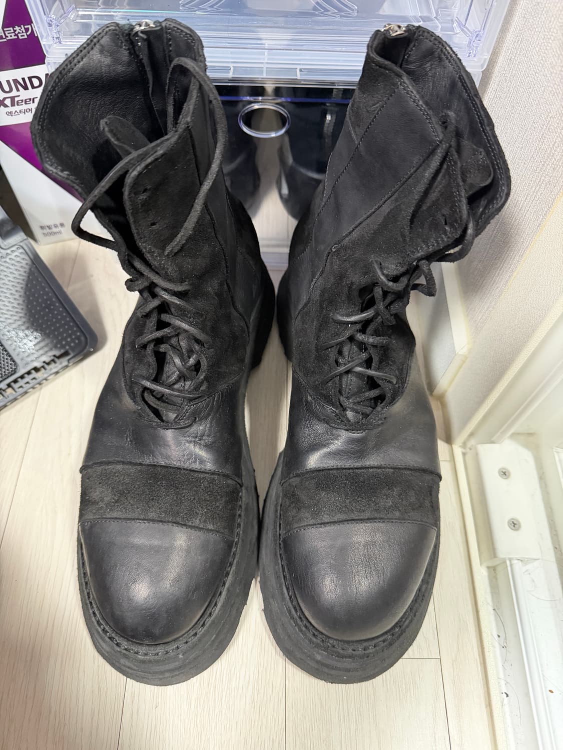 GUIDI ARMY 홀스 풀 그레인 레더 레이스업 부츠 상품이미지2