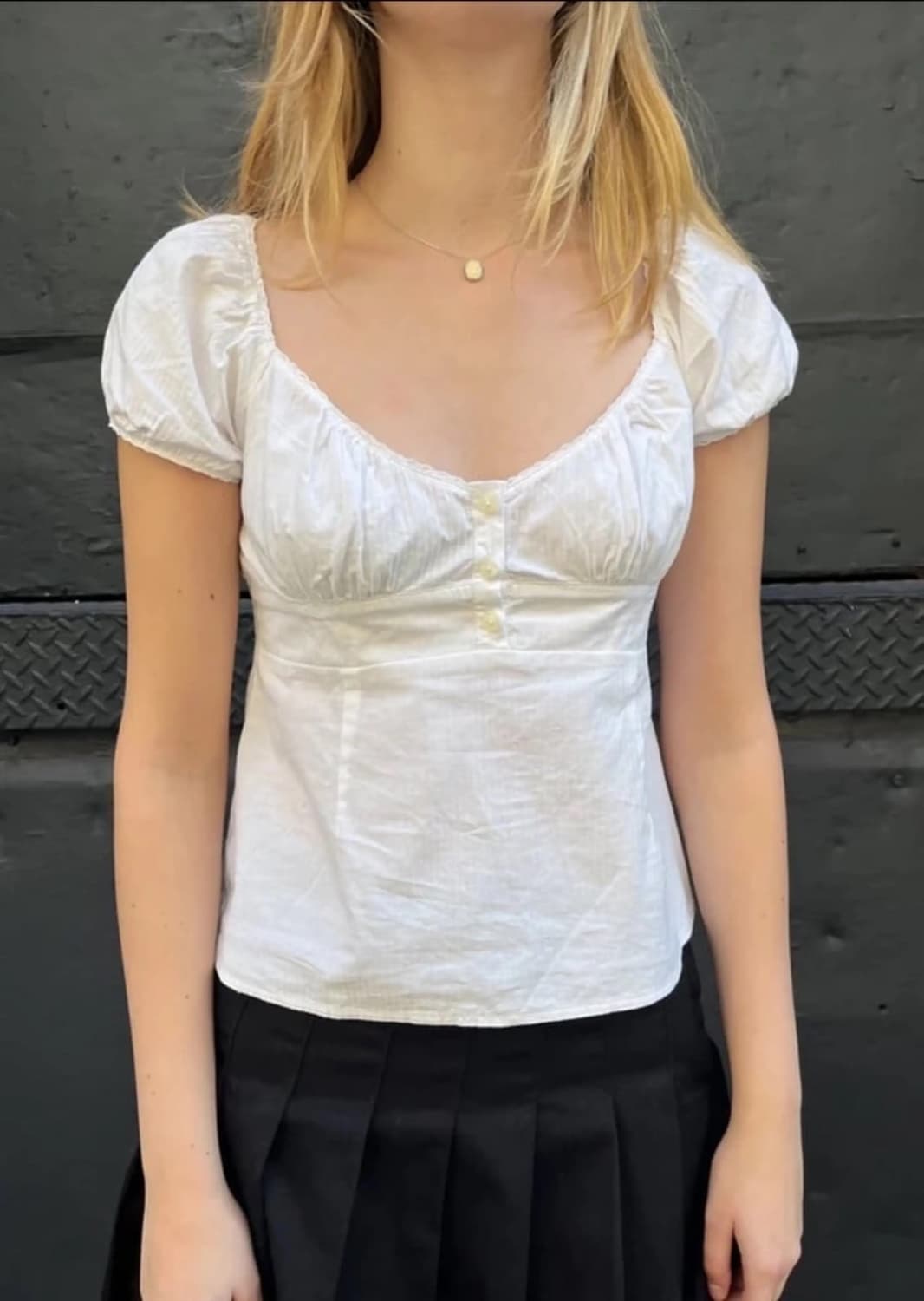 브랜디멜빌 블레어 퍼프 블라우스 화이트 상품이미지1