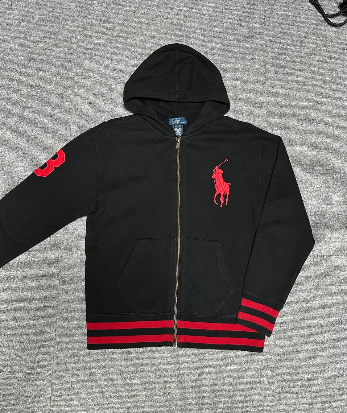 폴로 빅포니 후드집업 블랙 상품이미지1