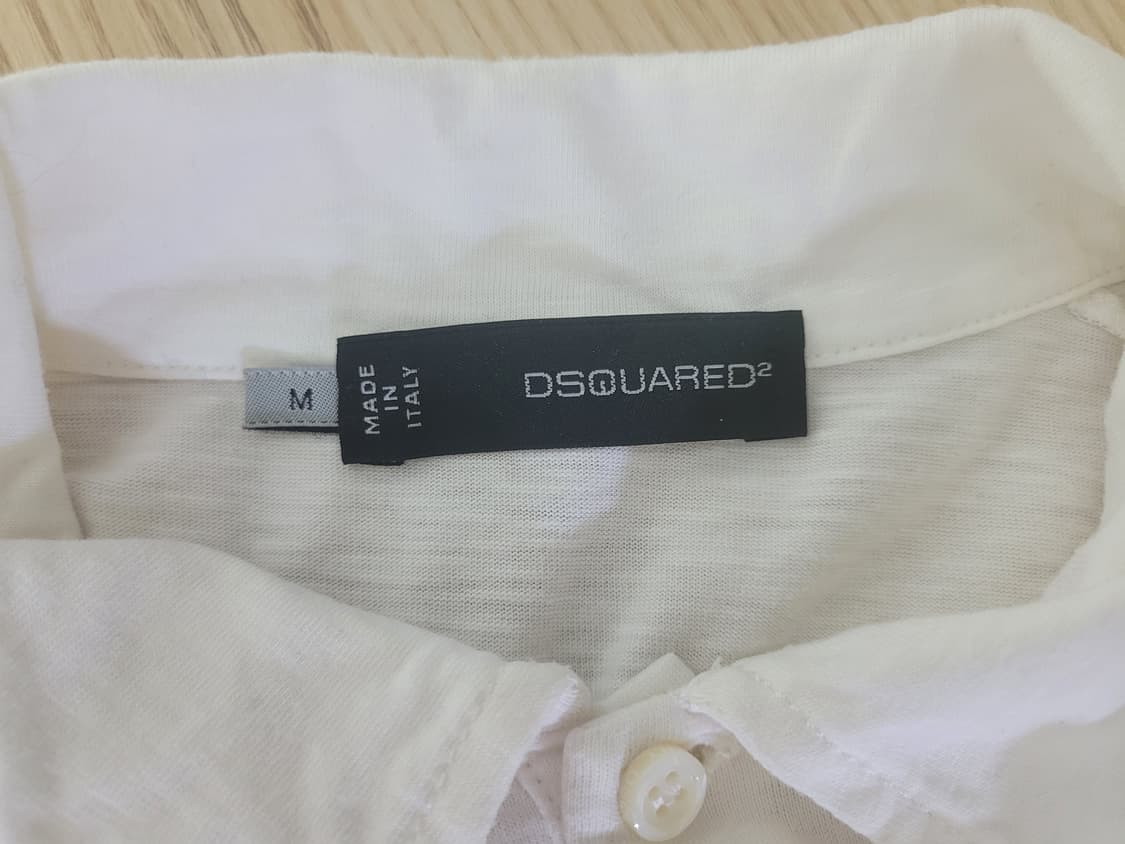 DSQUARED2 화이트 로고 반팔 카라티 M 상품이미지4