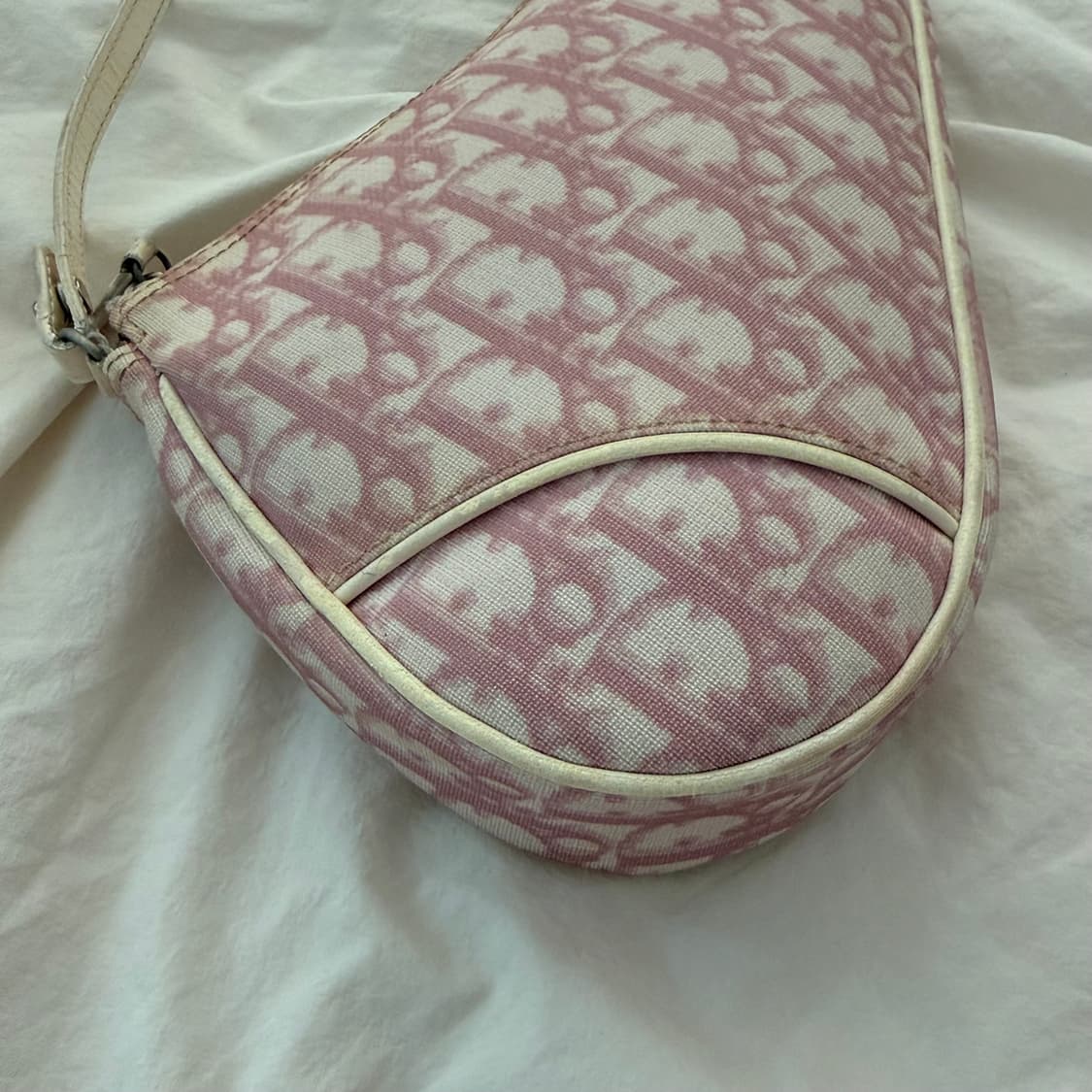 빈티지 디올 오블리크 pvc백 새들백 핑크 상품이미지2