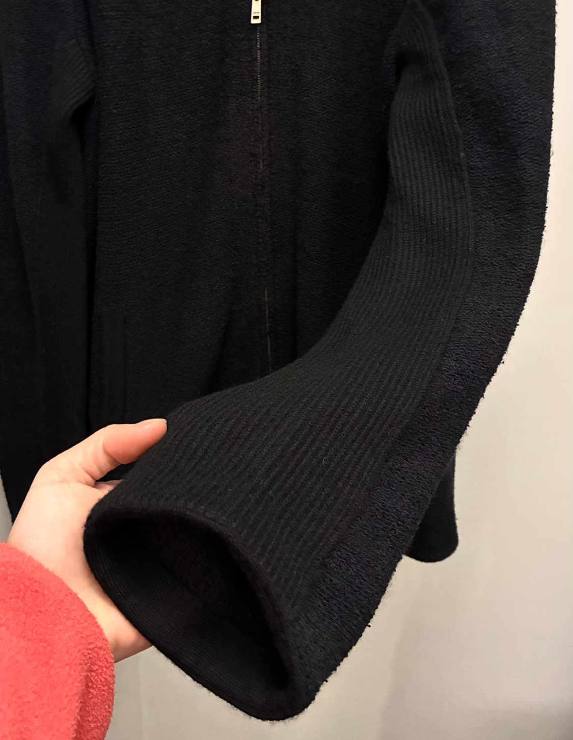 (L/105)System 시스템옴므 울 코튼 논카라 집업 니트가디건 상품이미지4