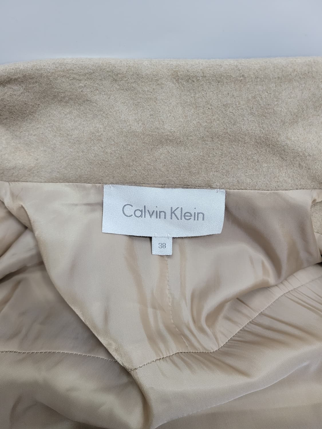 캘빈클라인 하이넥 캐시미어 코트 / 여 38 (82-88-165) 베이지 상품이미지8