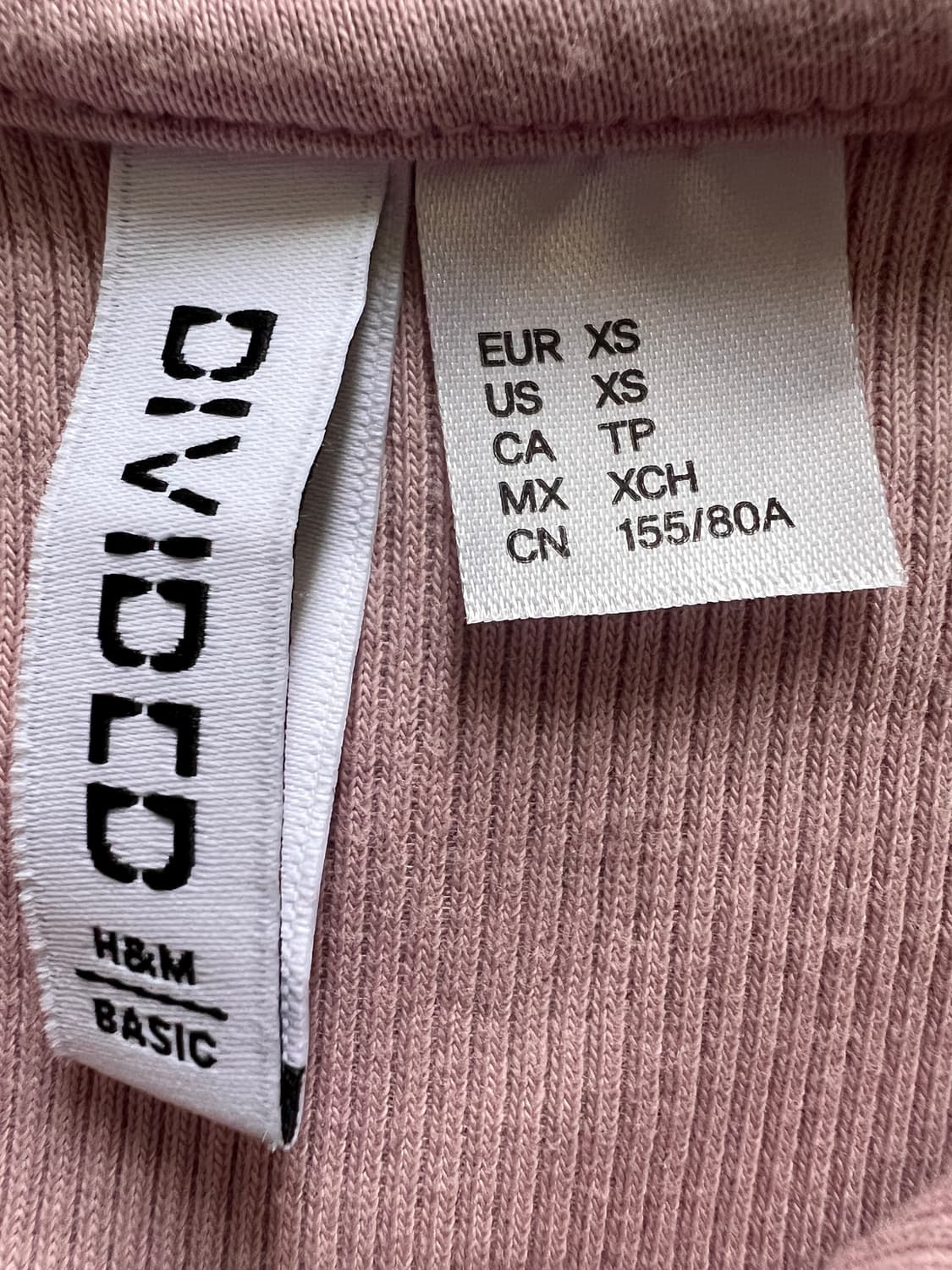 H&M 핑크 크롭 니트탑 티셔츠 상품이미지3