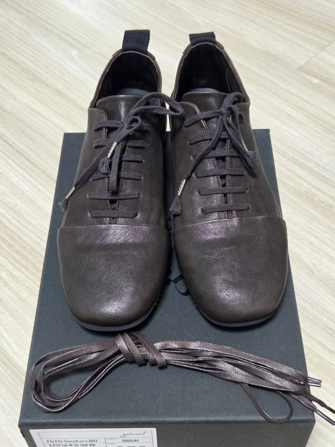 [새상품] 골멧 플랫토 002 말가죽 스니커즈 275 ( 브라운) 판매 상품이미지2