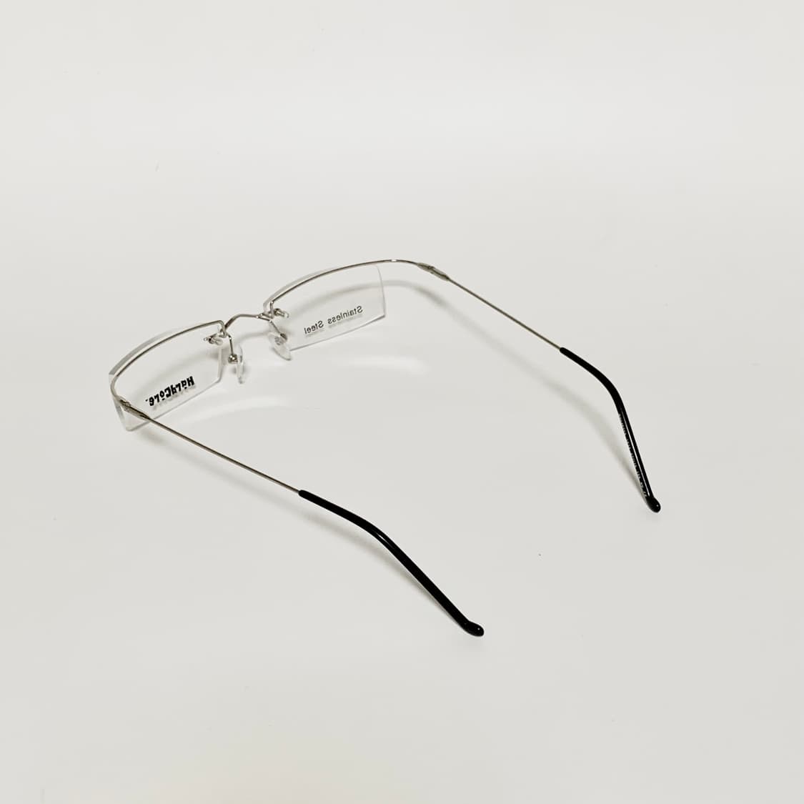840 실버 데드스탁 남녀공용 무테 직사각 스테인리스 프레임 빈티지안경 상품이미지4