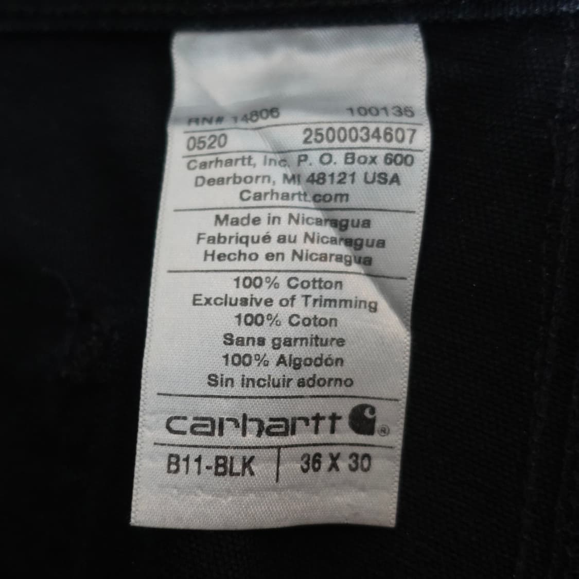 빈티지 칼하트 b11 싱글니 블랙페이딩 팬츠 36x30 상품이미지7