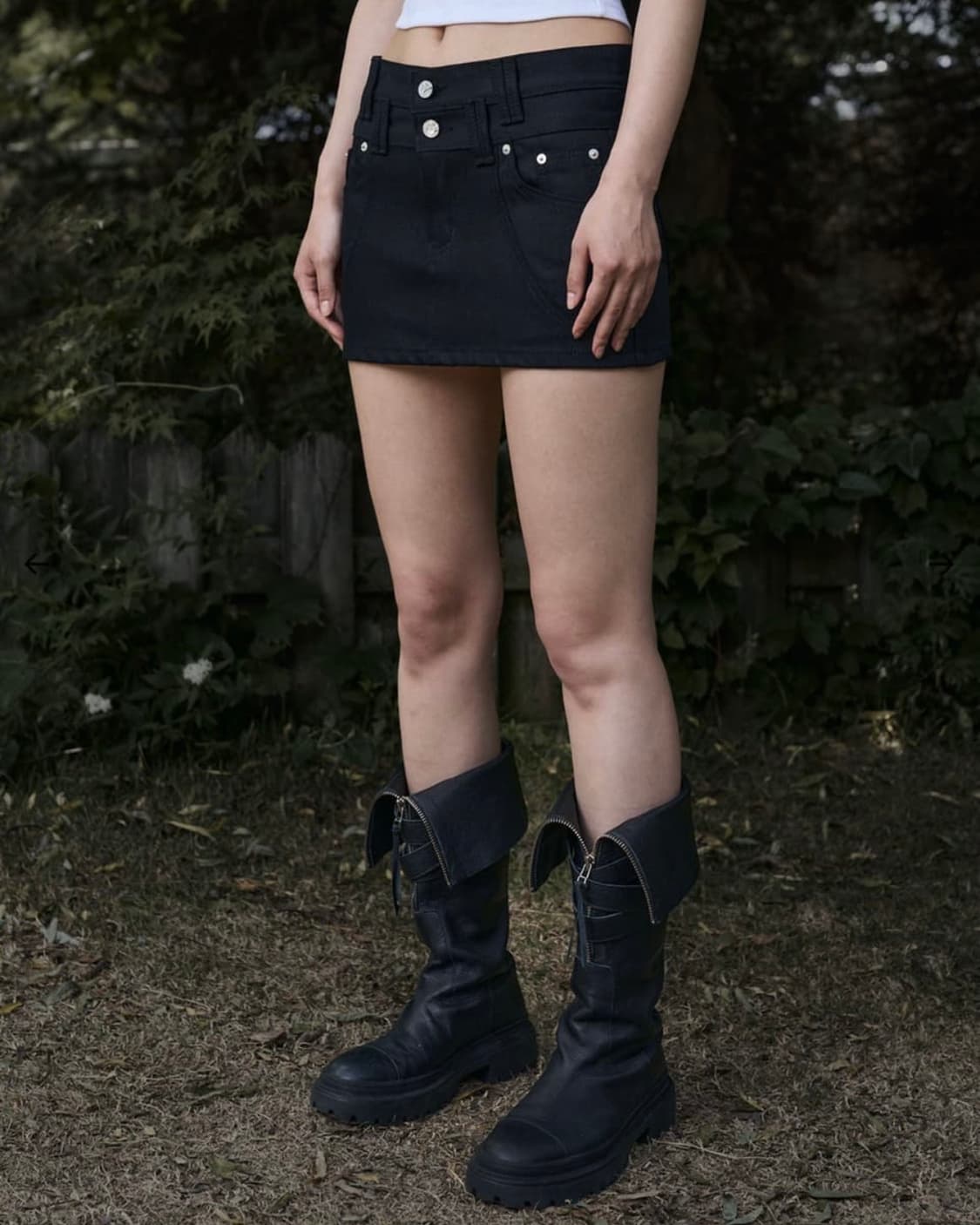 보헤미안서울 더블벨트 미니스커트 블랙 M 상품이미지3