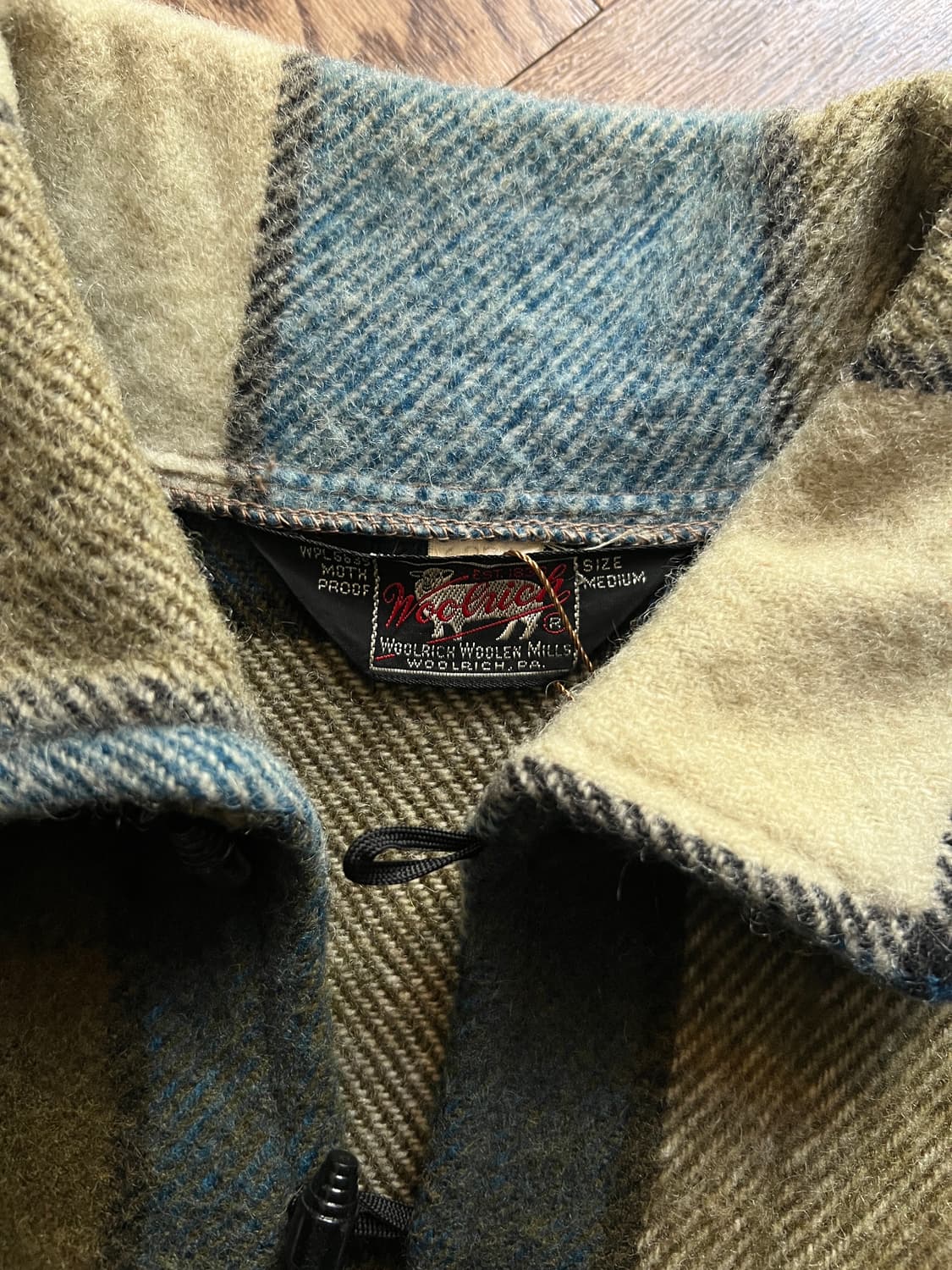 [M]70's 울리치 USA 체크 울 아노락 셔츠 상품이미지2