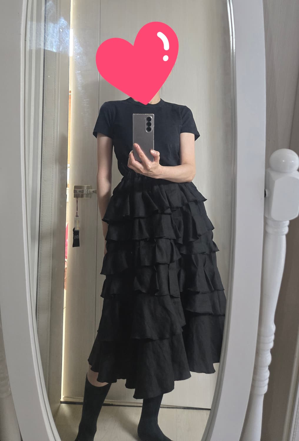 블랙 꼼데가르송 티어드 러플 스커트 2022ss  xs 상품이미지6