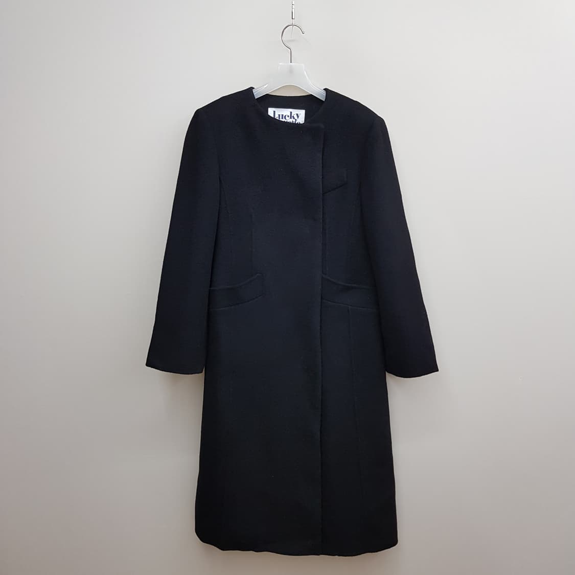 럭키슈에뜨 2022 라운드넥 캐시미어 롱코트 36사이즈 상품이미지1