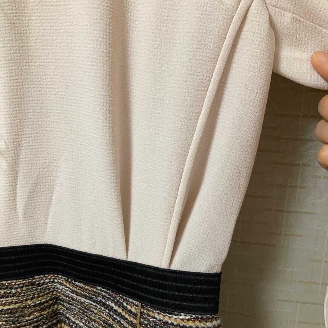 [새제품] 시스템 트위드 배색 원피스 하객룩 상품이미지9