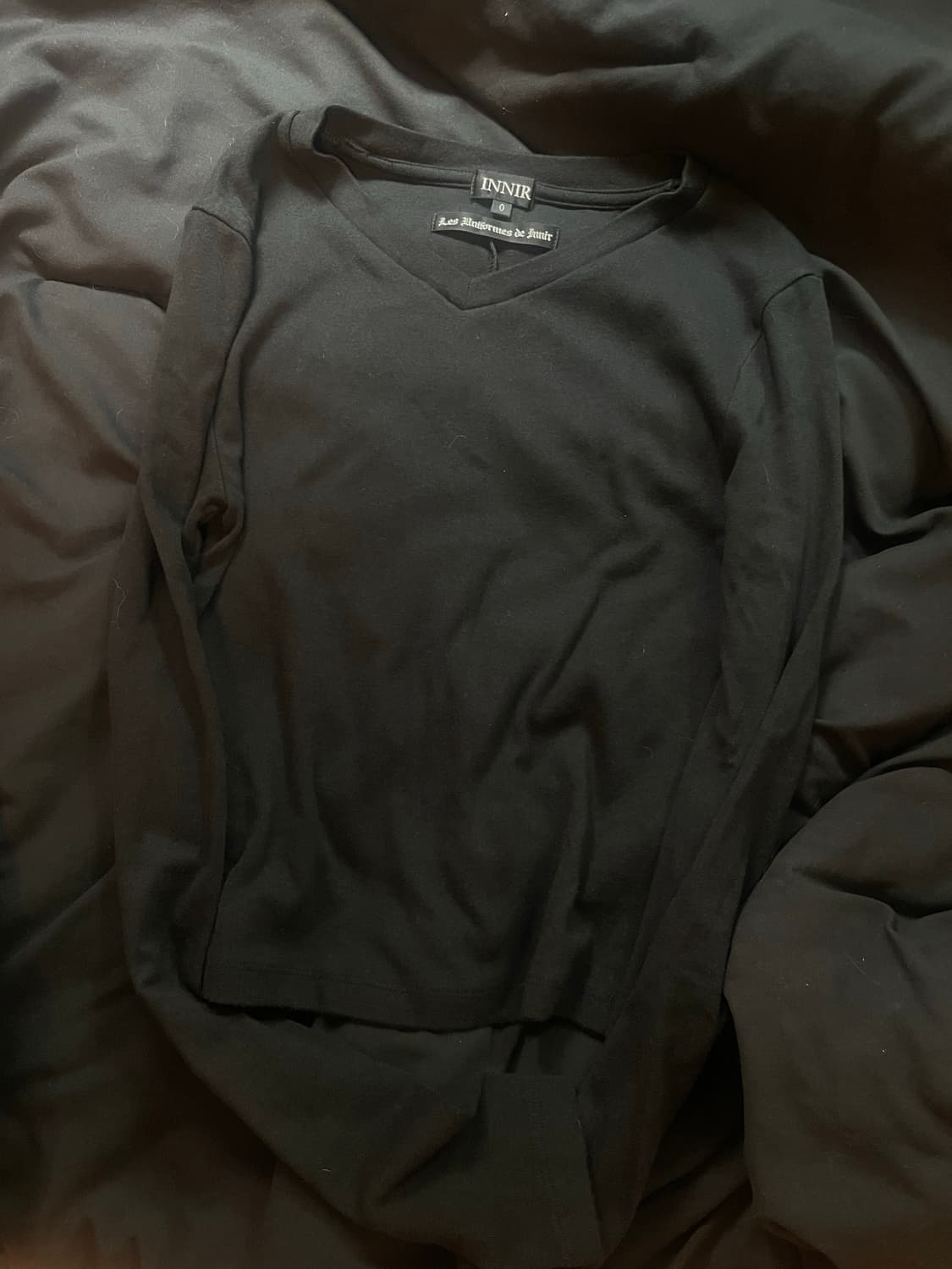 Innir 이니어 253 코튼 모달 브이넥 티셔츠 블랙 상품이미지5