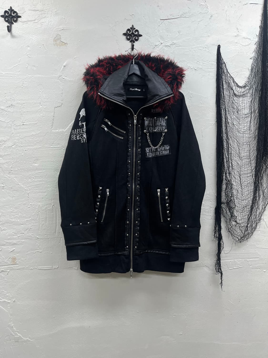 Sexpotrevenge 00s trimming fur punk hood 상품이미지2