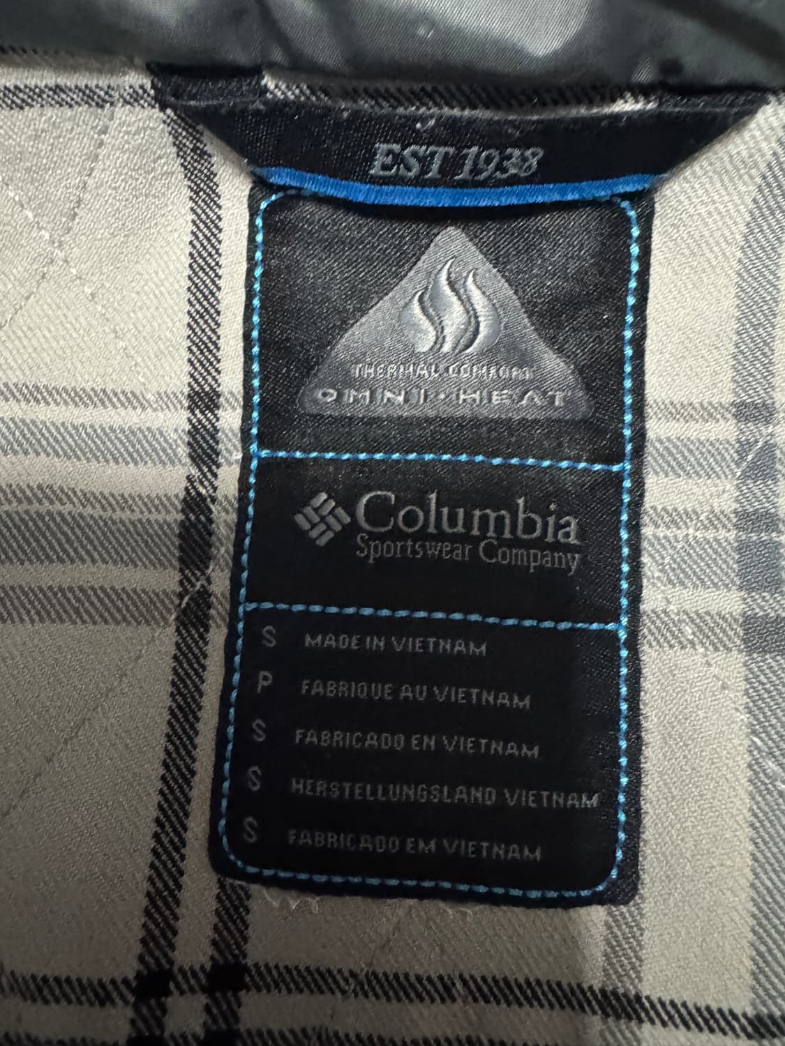 여성 컬럼비아 올드스쿨 옴니히트 발열 체크 후드 자켓 xs ~ s 상품이미지4