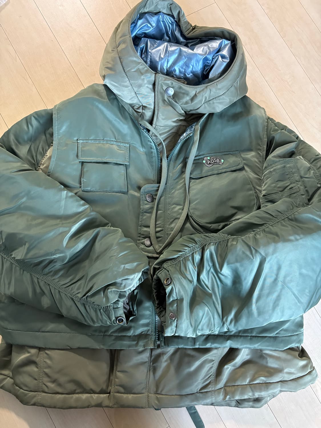 앤더슨벨 헤이든 베스트 레이어드 패디드 자켓 패딩 점퍼 카키 LXL 상품이미지6