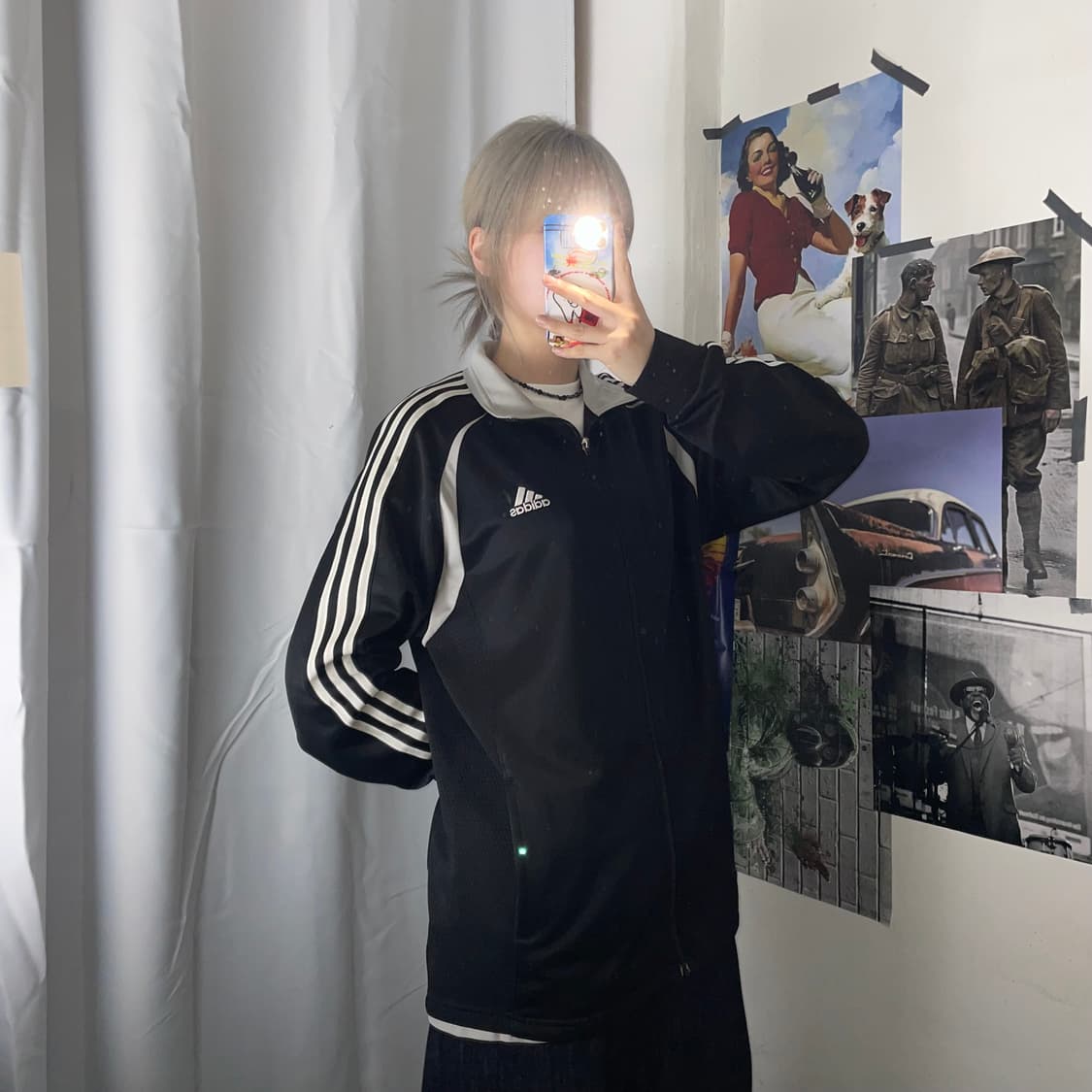 아디다스 블랙 트랙탑 져지 M 상품이미지1