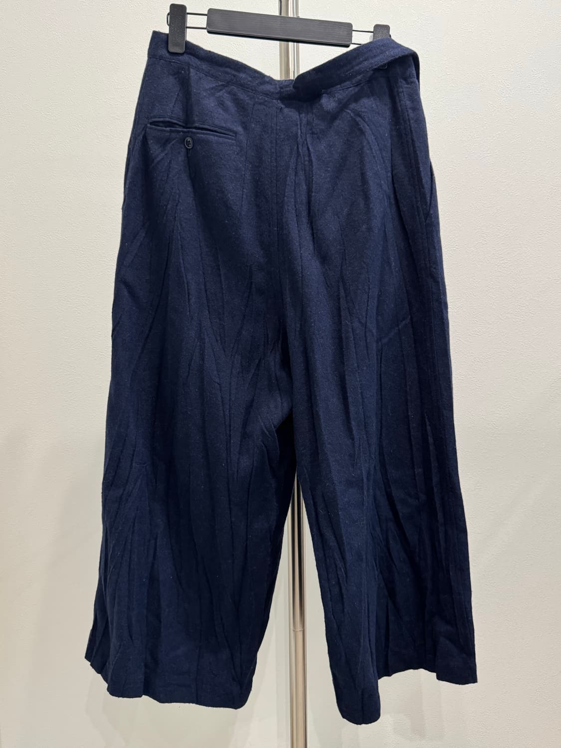 요지야마모토 18aw 보일드 크링클 울 와이드 서스펜더 트라우저 상품이미지3