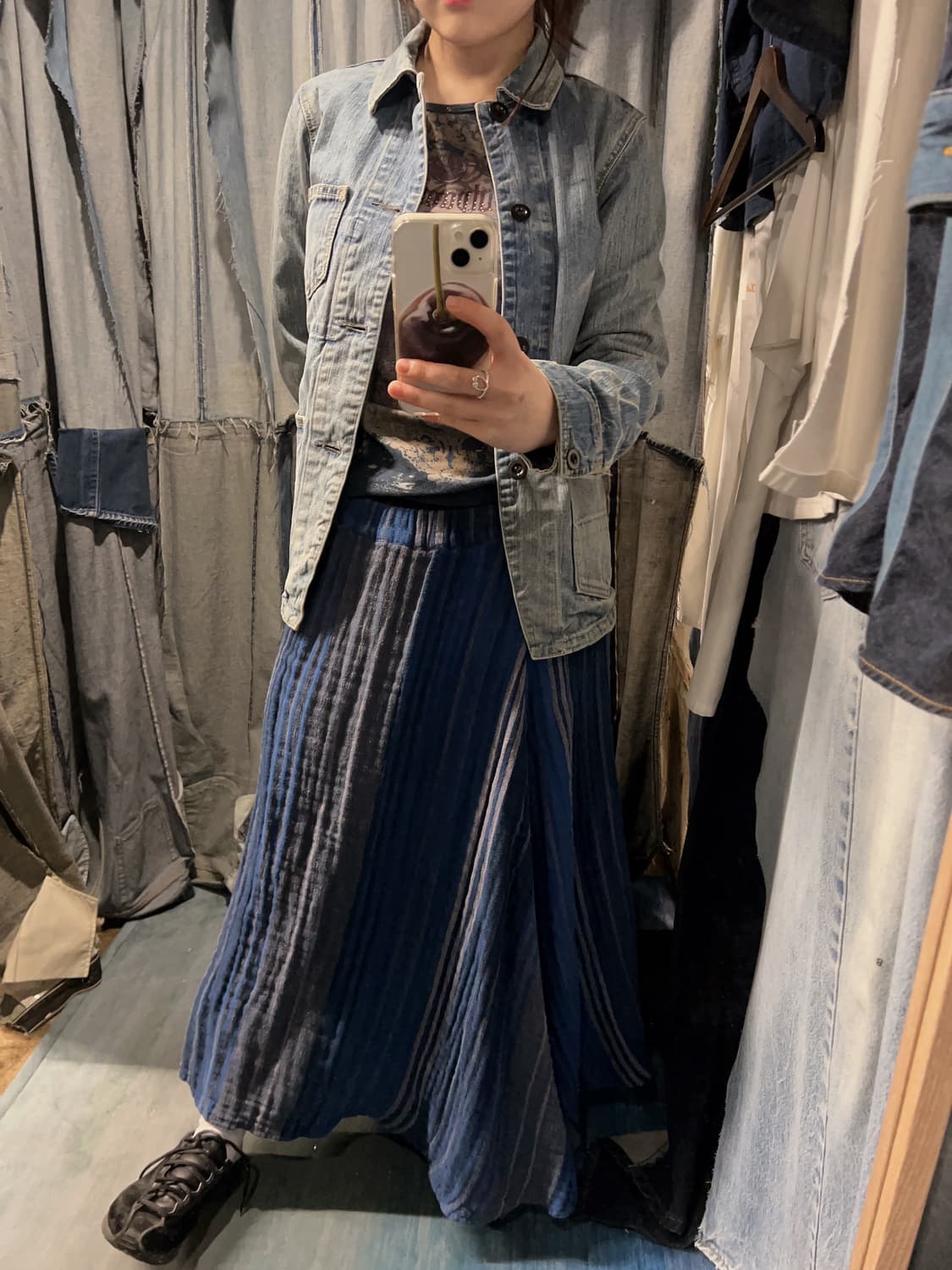 24-27inch ) BAN INOUE Stripe KAYA skirt 상품이미지3
